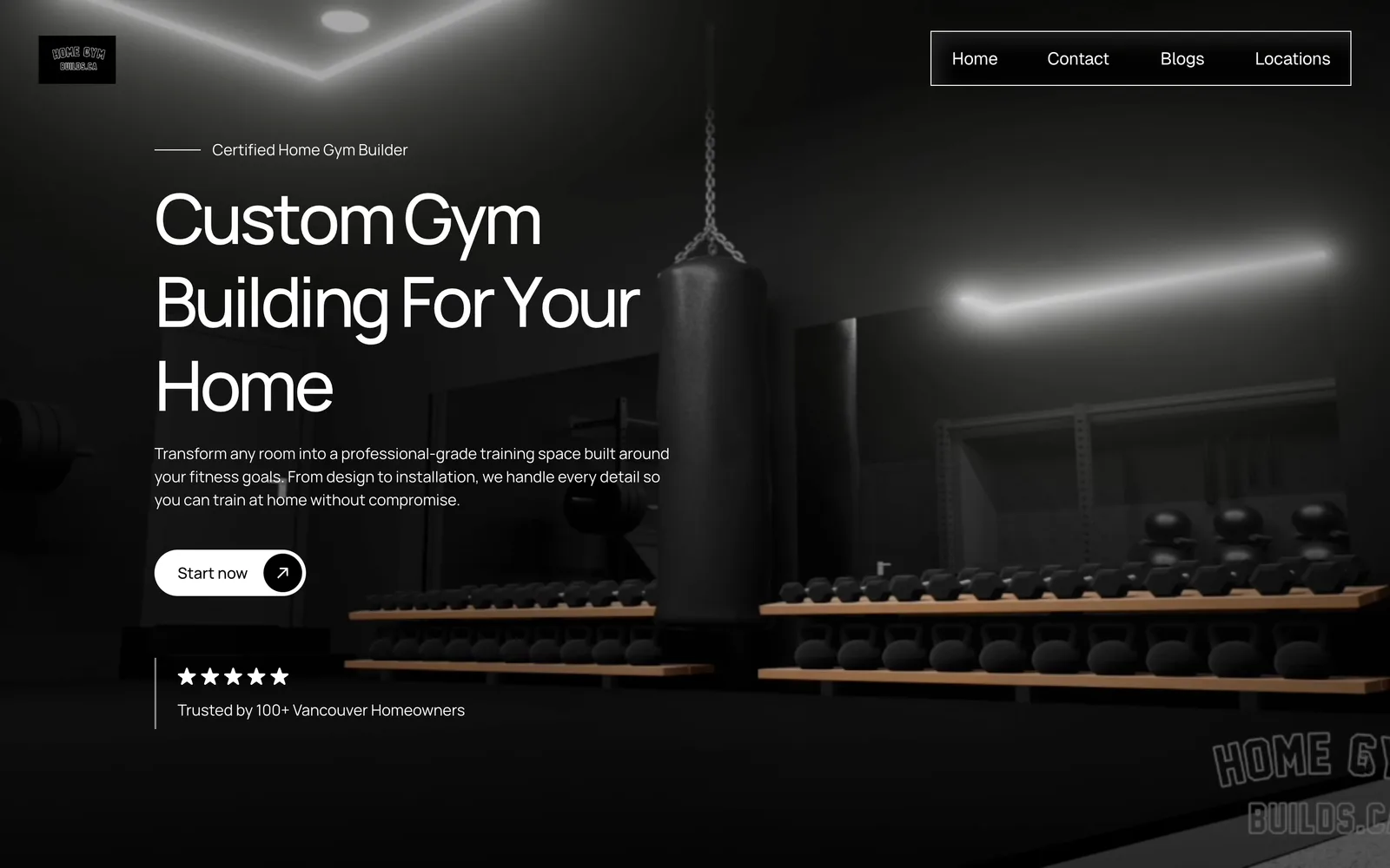 Home Gym Builds website, designed and built by The 66th
