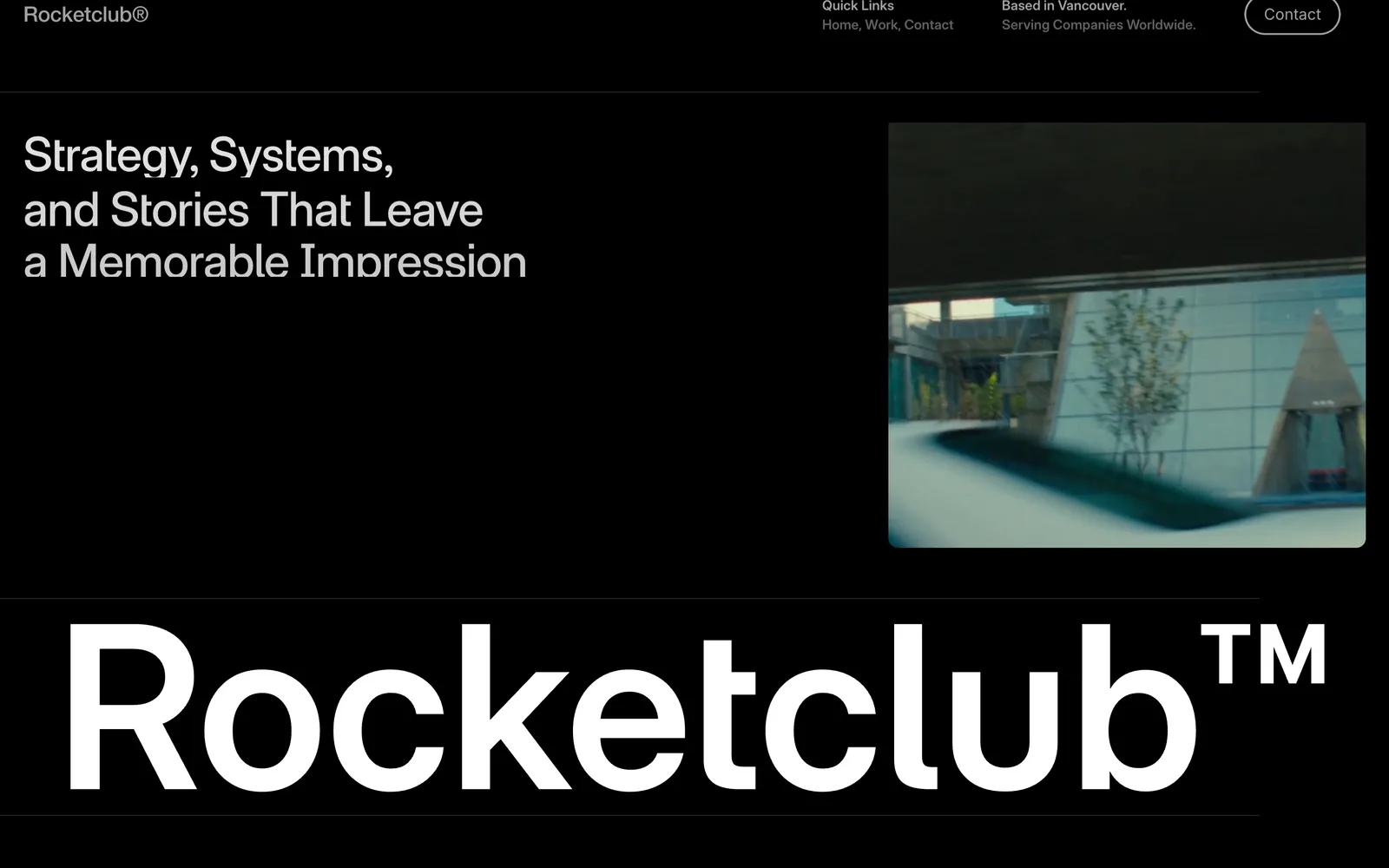 Rocketclub Media website, designed and built by The 66th