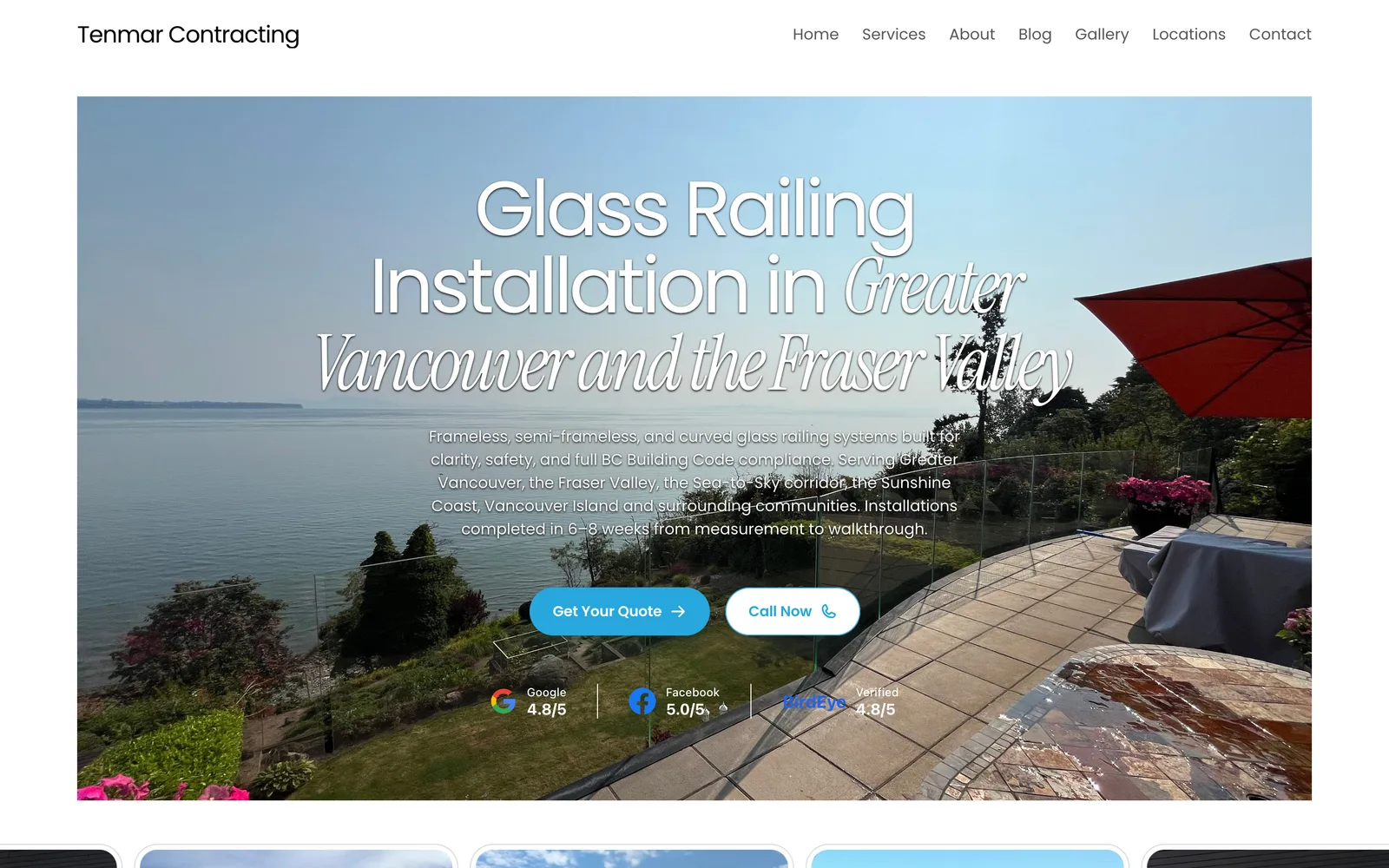 Tenmar Contracting website, designed and built by The 66th