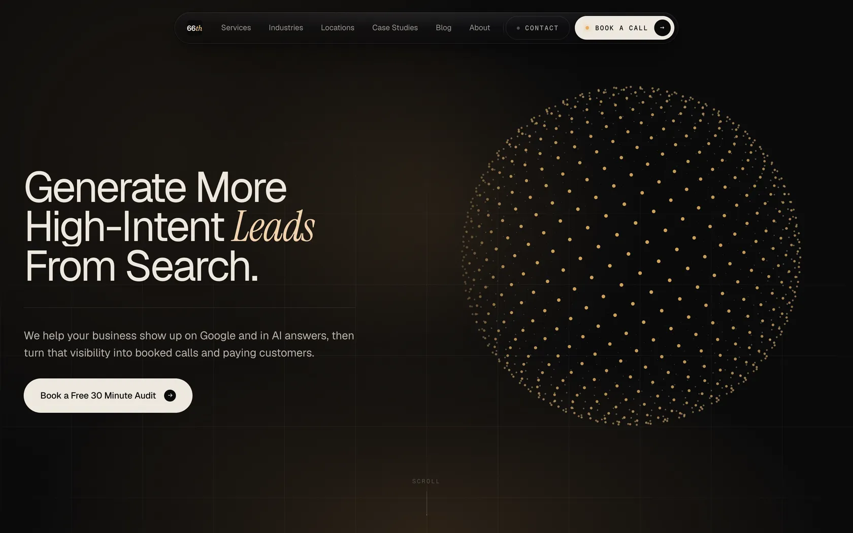 The 66th website homepage, an SEO and GEO agency in Vancouver
